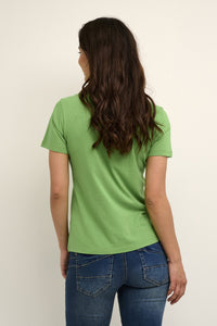 Cream Green V-Neck T-Shirt