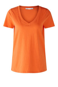Oui Orange Cotton T-Shirt