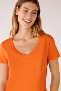 Oui Orange Cotton T-Shirt