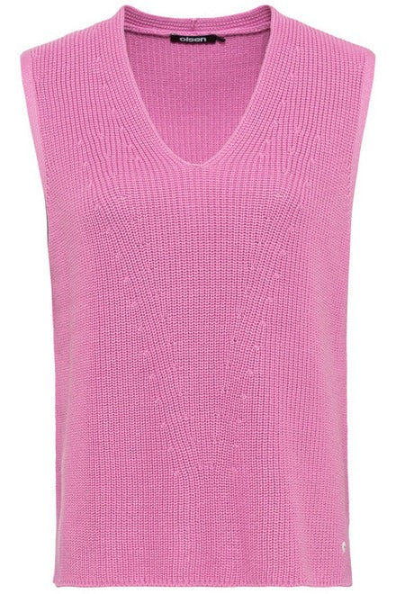 Olsen Pink Knitted Slipover Vest