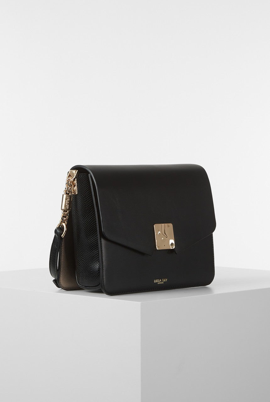 Luella Grey Black Vivienne Crossbody Bag