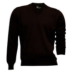 Load image into Gallery viewer, Franco Ponti Chocolate Merino Wool V-Neck Sweater
