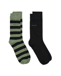 Gant Green Barstripe and Solid Socks