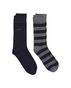 Gant Charcoal Barstripe and Solid Socks
