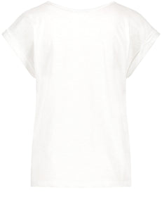 Taifun Satin Front T-shirt Off White