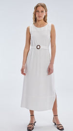 Load image into Gallery viewer, Paz Torras Belted Dress White
