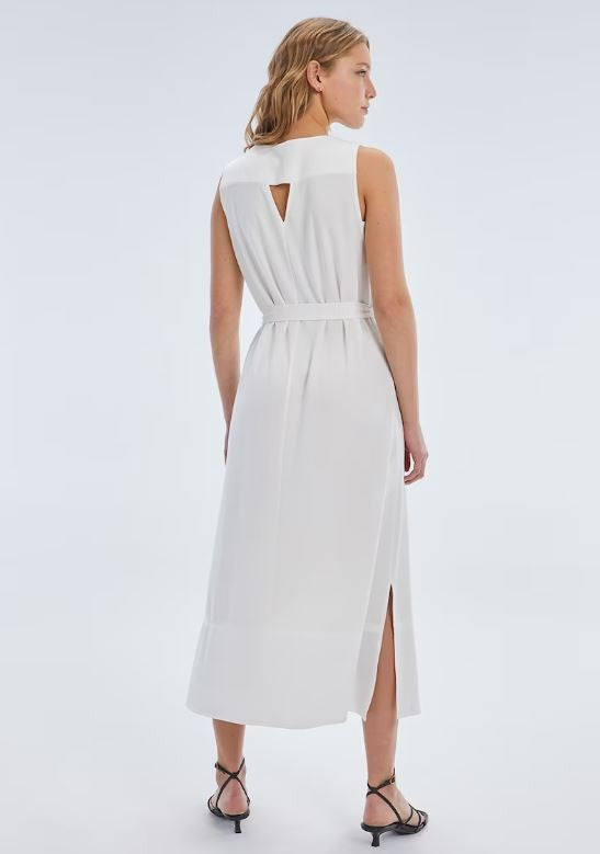 Paz Torras Belted Dress White