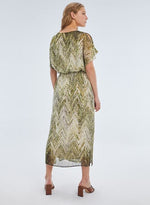 Load image into Gallery viewer, Paz Torras Printed Maxi Dress Khaki
