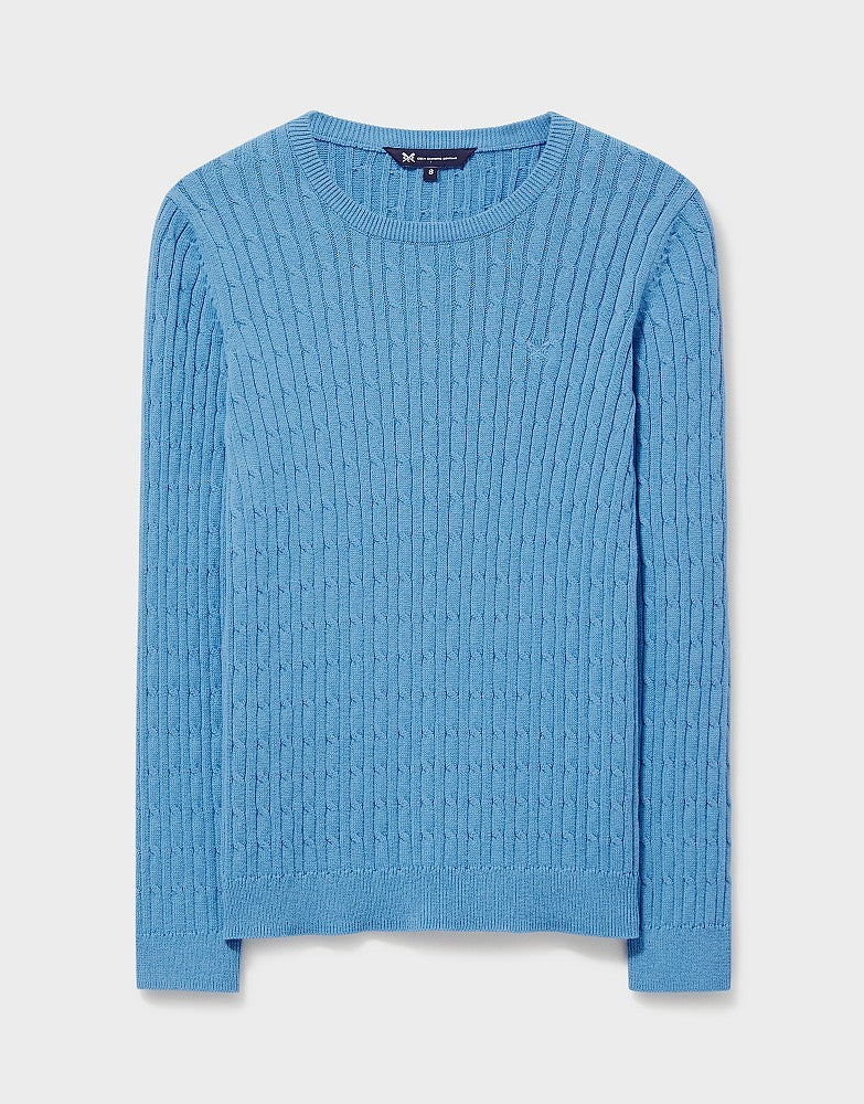 Crew Heritage Cable Knit Sky