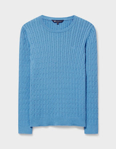 Crew Heritage Cable Knit Sky