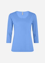 Load image into Gallery viewer, Soya Concept Scoop Neck T-Shirt Blue
