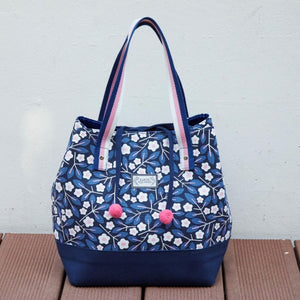 Earth Squared Floral Canvas Bag Blue