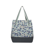 Load image into Gallery viewer, Earth Squared Floral Canvas Tote Bag Blue
