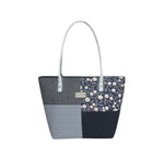 Load image into Gallery viewer, Earth Squared Patchwork Tote Blue
