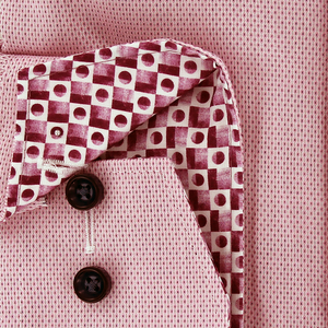 Olymp Pink Textured Modern Fit Shirt