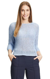 Betty Barclay Open Knit Pullover Blue