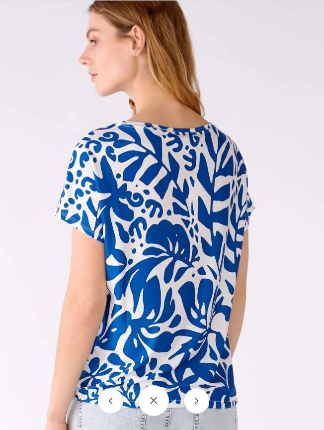 Oui Patterened Top Blue