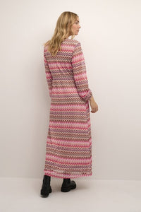 Cream Weave Stripe Maxi Dress Multi