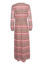 Load image into Gallery viewer, Cream Weave Stripe Maxi Dress Multi
