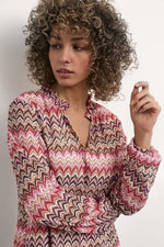 Load image into Gallery viewer, Cream Weave Stripe Blouse Multi
