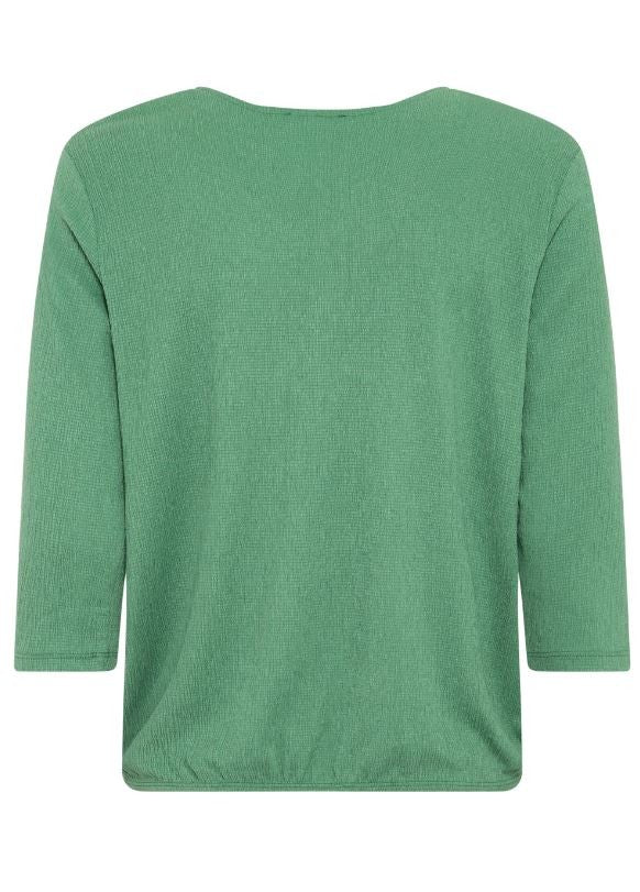 Olsen Crepe V-neck T-shirt Green