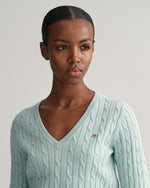 Load image into Gallery viewer, Gant Cable Knit Jumper Turquoise
