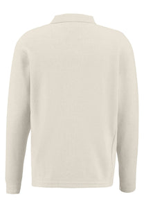 Fynch Hatton Textured Cashmere Cotton Polo Off White