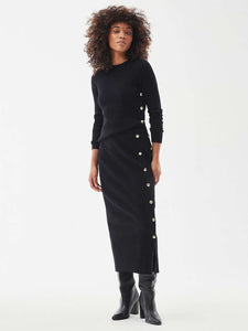 Barbour International Velocete Knitted Skirt Black