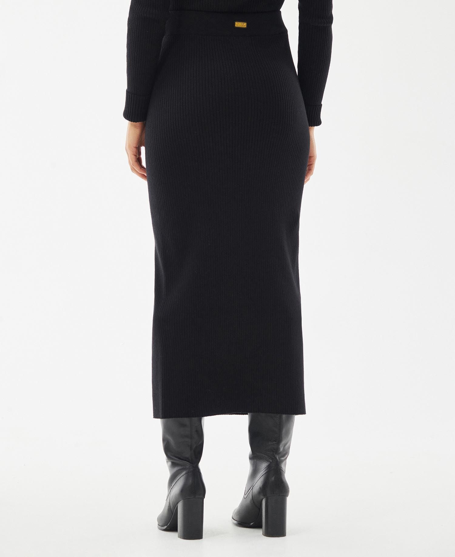 Barbour International Velocete Knitted Skirt Black