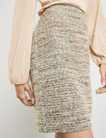 Load image into Gallery viewer, Taifun Textured Mini Skirt Gold
