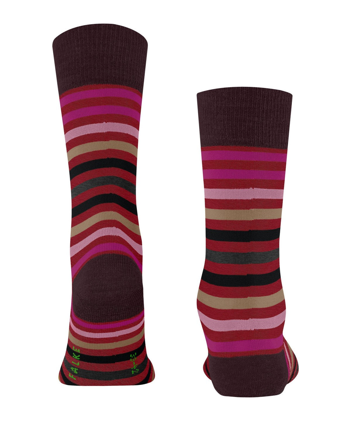 Falke Tinted Red Multi Stripe Cotton Blend Socks