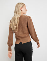 Load image into Gallery viewer, Taifun Textured Knit Brown
