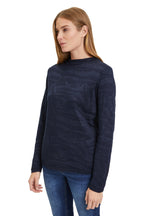 Load image into Gallery viewer, Betty Barclay Shimmery Printed Jumper Blue
