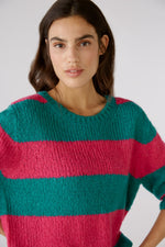 Load image into Gallery viewer, Oui Wool Blend Stripe Knit Green
