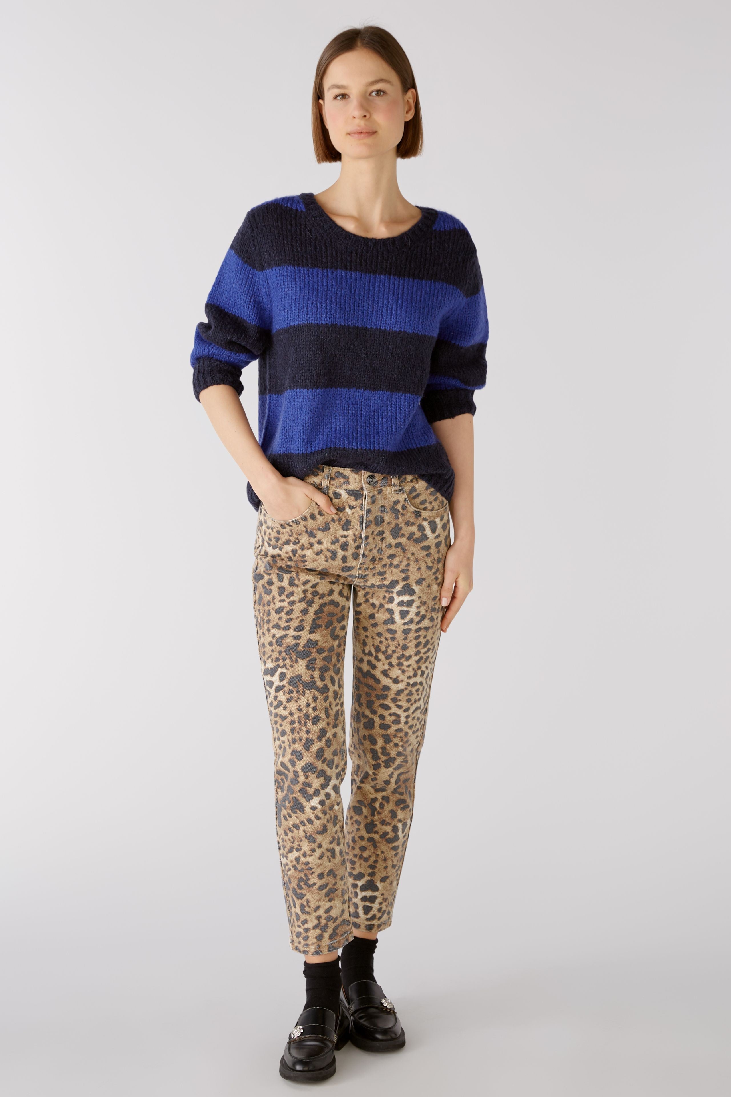 Oui Wool Blend Stripe Knit