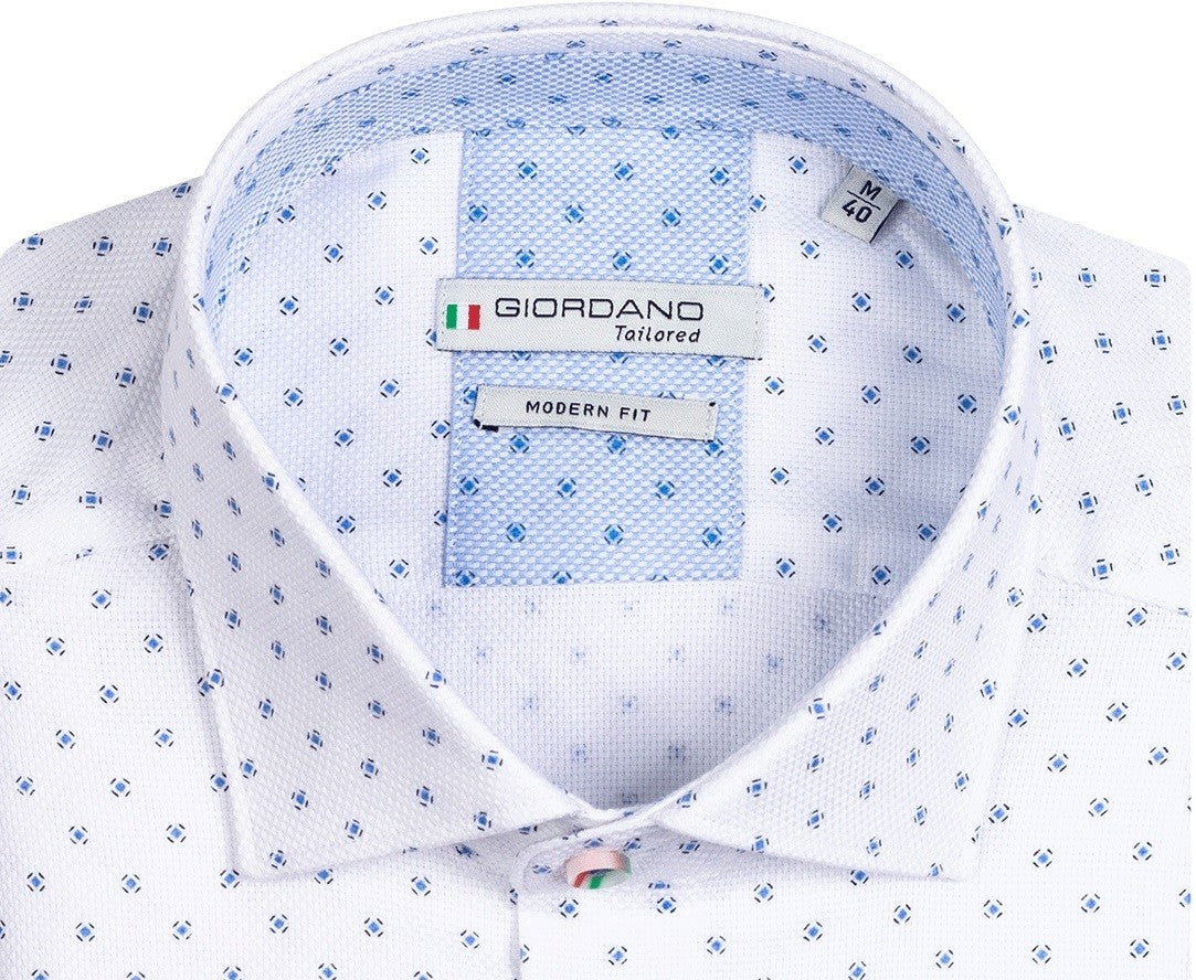 Giordano Modern Fit Shirt Minimal Diagonal Print White