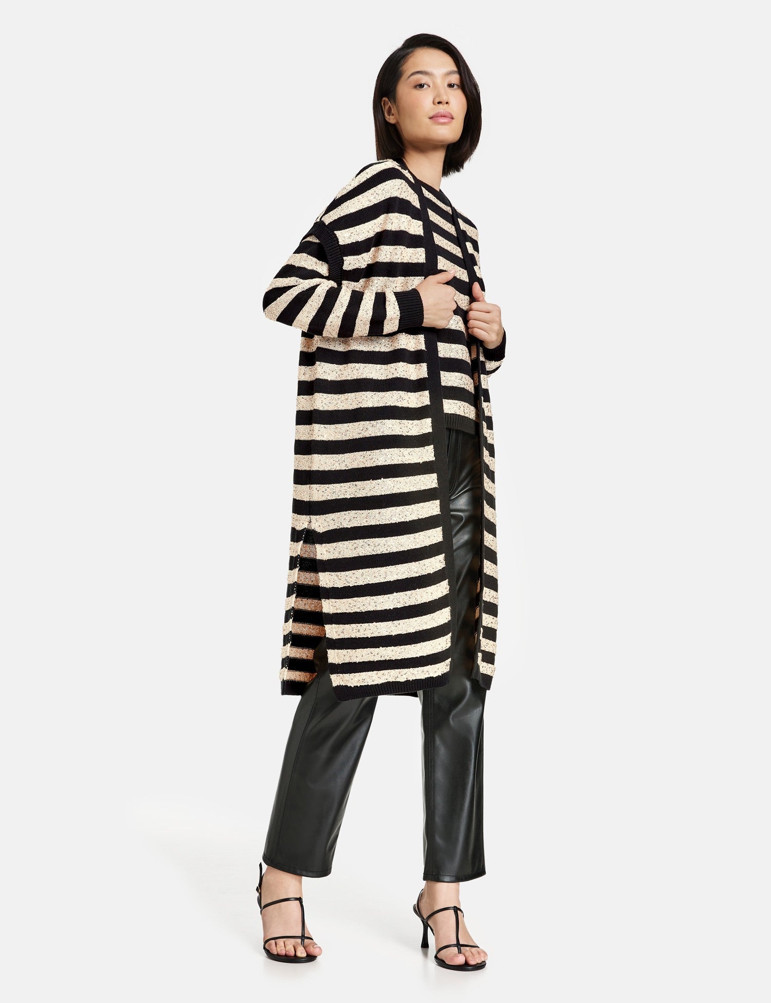 Papu knit stripe long cardigan hotsell