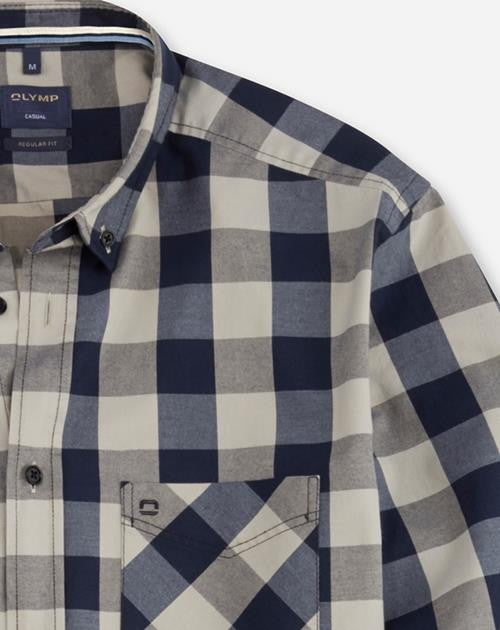 Olymp Casual Regular Fit Blue Check Shirt
