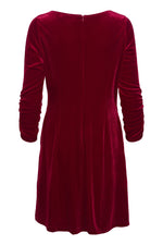 Load image into Gallery viewer, Cream Velvet Dress Red
