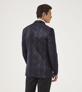 Skopes Navy Jacquard Velvet Jacket Regular Length