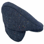 Load image into Gallery viewer, Failsworth Harris Tweed Oban Cap with Flaps Navy
