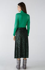 Load image into Gallery viewer, Oui Sequin Midi Skirt Green

