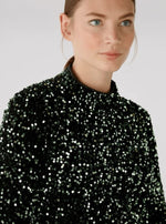 Load image into Gallery viewer, Oui Soft Sequin Dress Green
