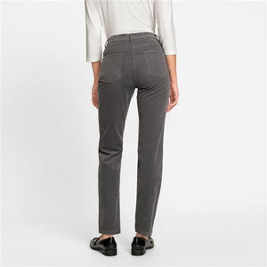 Olsen Mona Slim Cord Trousers Grey