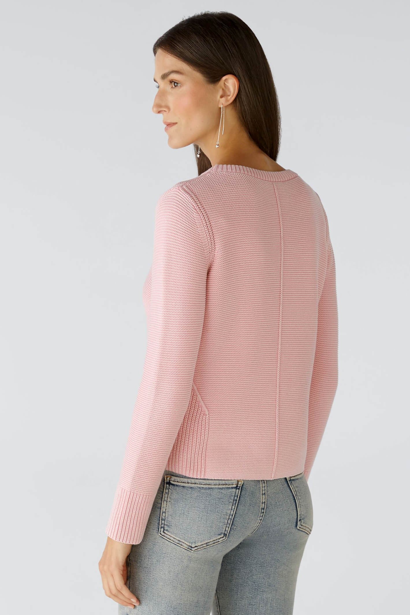 Oui Ribbed Panel Jumper Pink