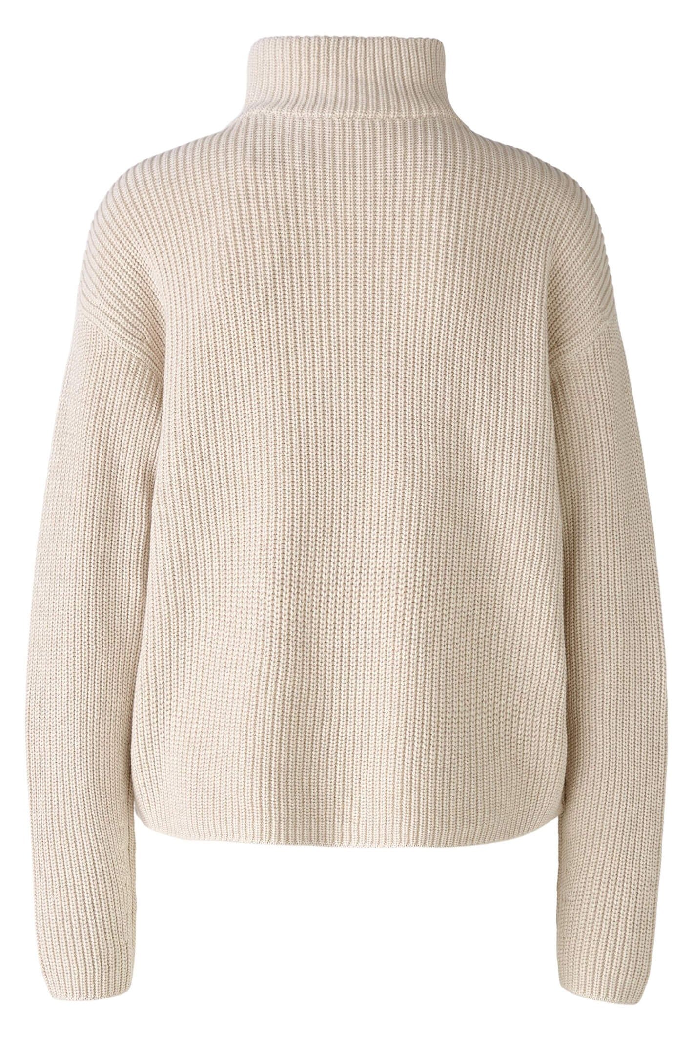 Oui Half Zip Sweater Beige