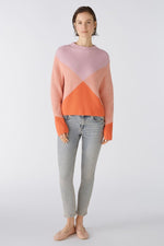 Load image into Gallery viewer, Oui Colour Block Jumper Pink
