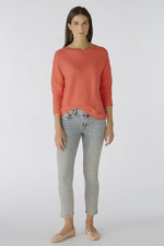 Load image into Gallery viewer, Oui Fine Knit Pullover Coral
