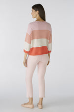 Load image into Gallery viewer, Oui Block Stripe Pullover Apricot

