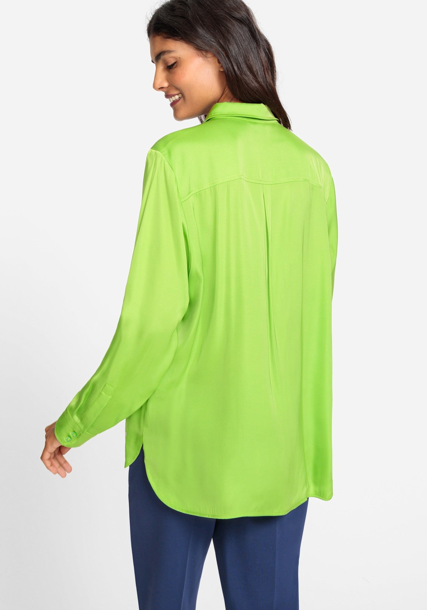 Olsen Satin Effect Blouse Green